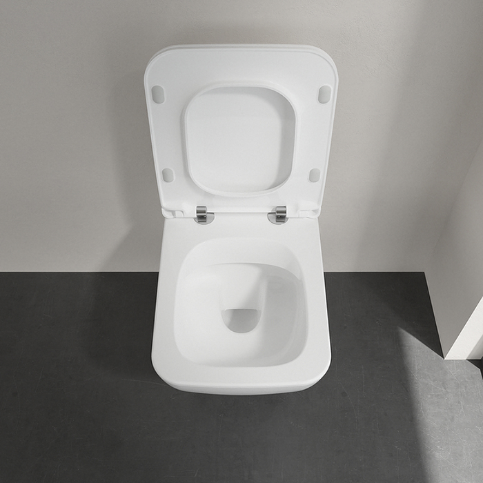 Villeroy&Boch Venticello Унитаз 33x37.5см., подвесной, безободковый, с гориз. выпуском, с сиденьем микролифт, цвет: альпийский белый