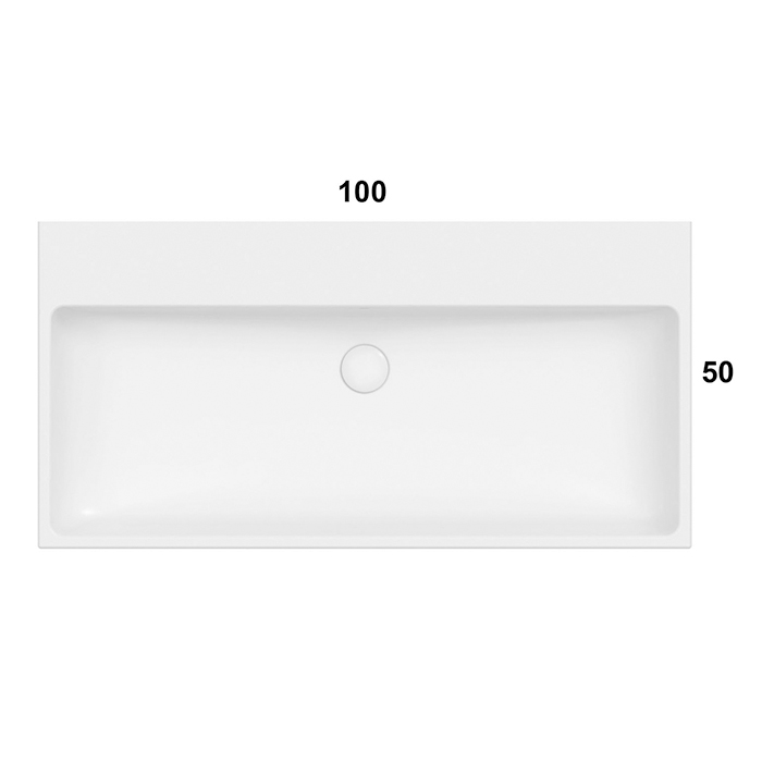 Globo Le Pietre Раковина 100x50x13см., 1 отв., накладная, с донным клапаном, цвет: белый