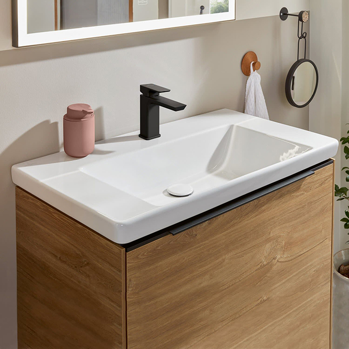 Villeroy&Boch Subway 3.0 Раковина 80х47х16.5см., 1 отв., подвесная, с антигрязевым покрытием CeramicPlus, без перелива, цвет: альпийский белый
