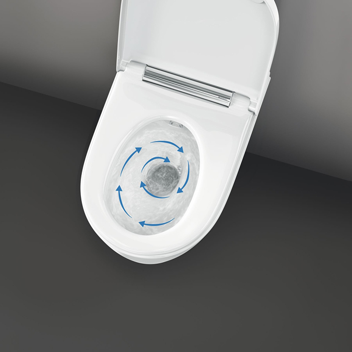 Geberit AquaClean Унитаз-биде 37.5х56.5см., подвесной, с крышкой-сиденьем микролифт, панель хром, цвет: белый