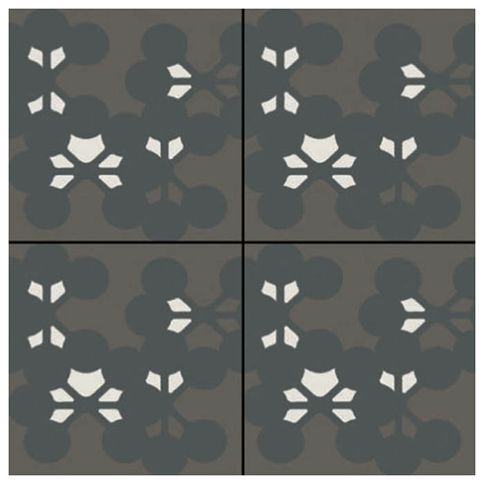 Mutina Azulej Керамогранит 20x20см, универсальный, глазурованный, цвет: flores nero