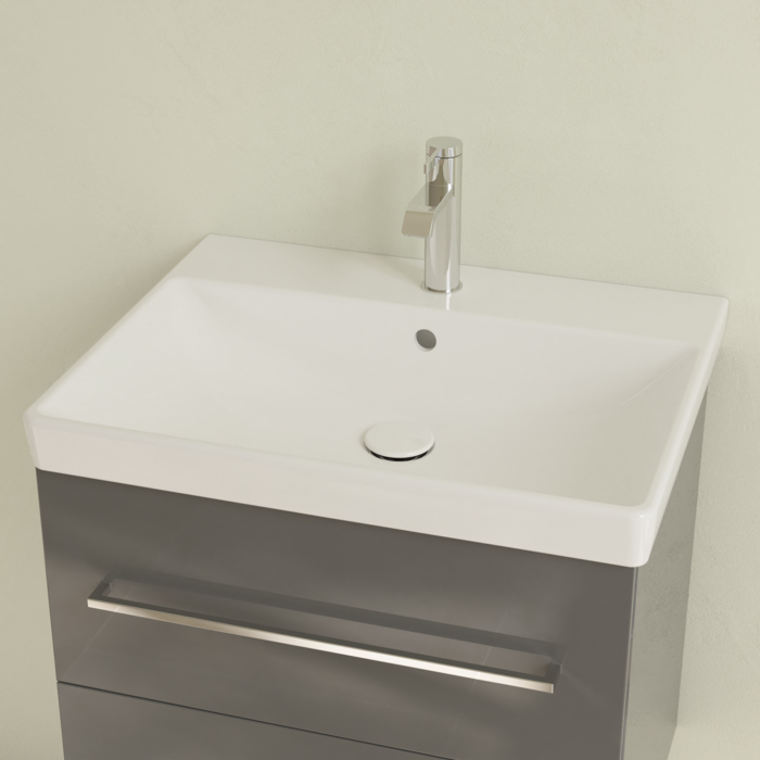 Villeroy&Boch Avento Раковина 60x47 см, 1 отв., с переливом, с антигрязевым покрытием CeramicPlus, цвет: белый