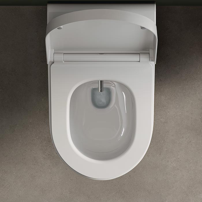 Kludi Cleantronic Унитаз подвесной, 62.5x27см, с функцией биде, пультом управления и крышкой spiralflush, цвет: белый глянцевый