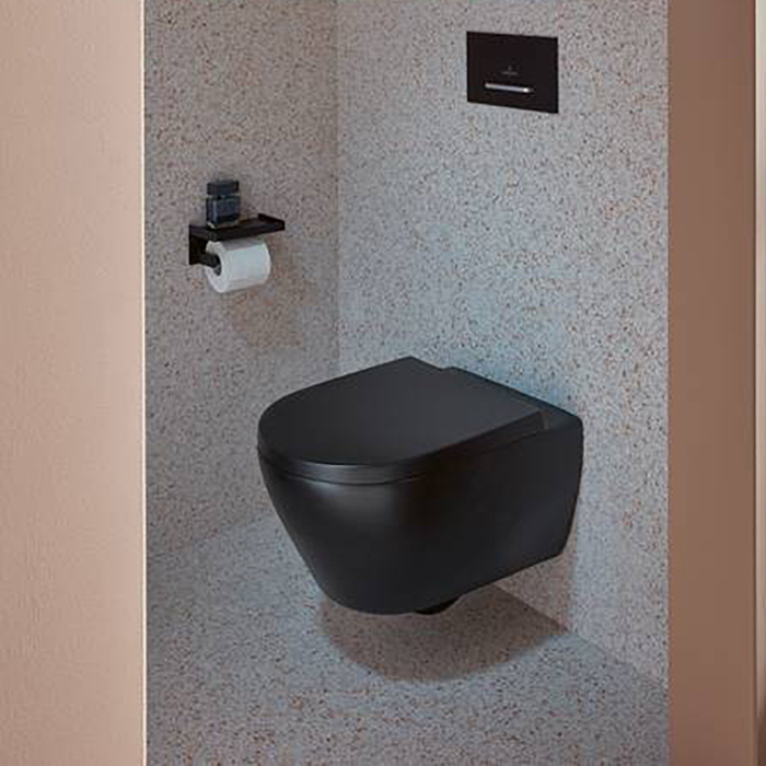 Villeroy&Boch Subway 2.0 Унитаз 37х56х36.5см., подвесной, DirectFlush, CeramicPlus, цвет: Ebony