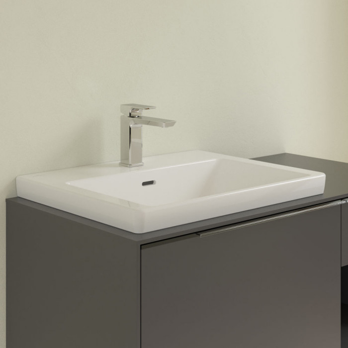 Villeroy&Boch Subway 3.0 Раковина 60х47х16.5см., 1 отв., подвесная, с переливом, цвет: альпийский белый