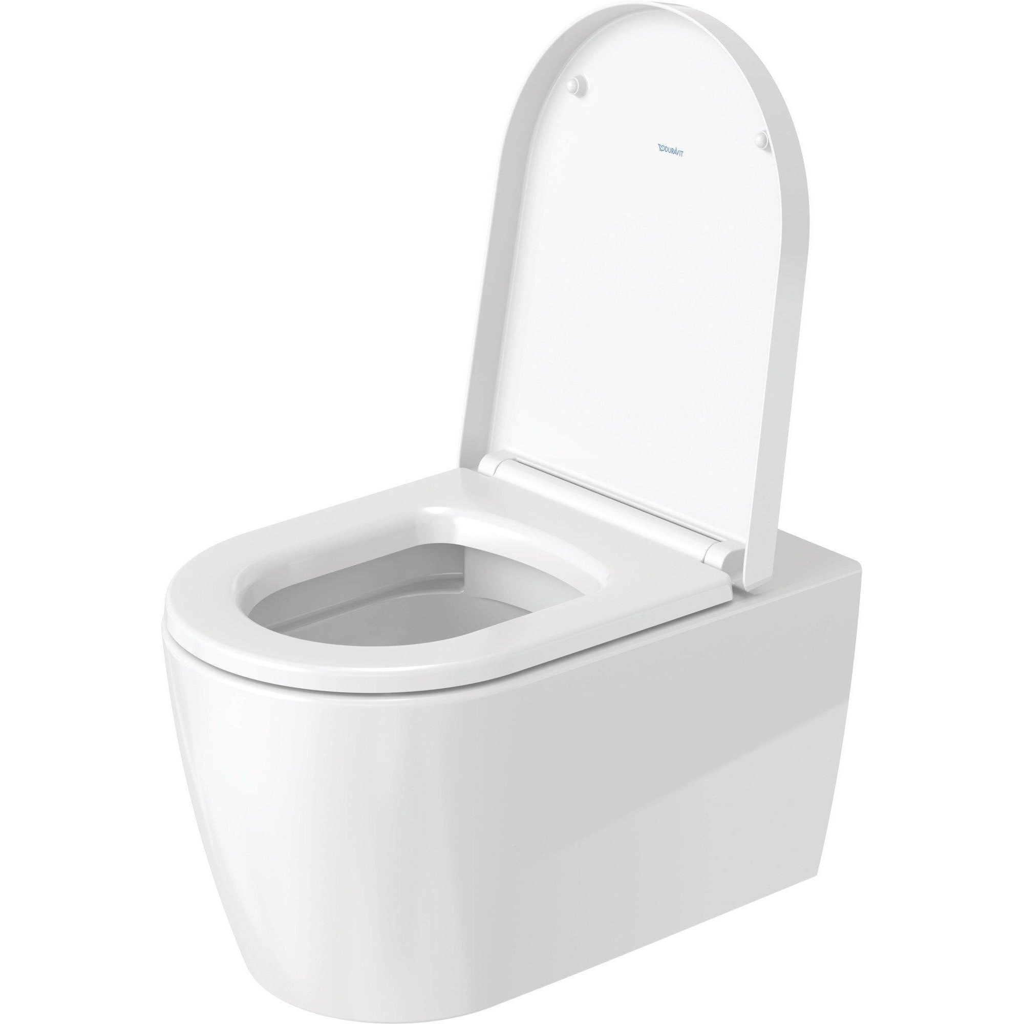Duravit Me by Starck Комплект: подвесной унитаз 56x37см, Rimless 252909+ сиденье с мягким закрыванием 002009, цвет: белый