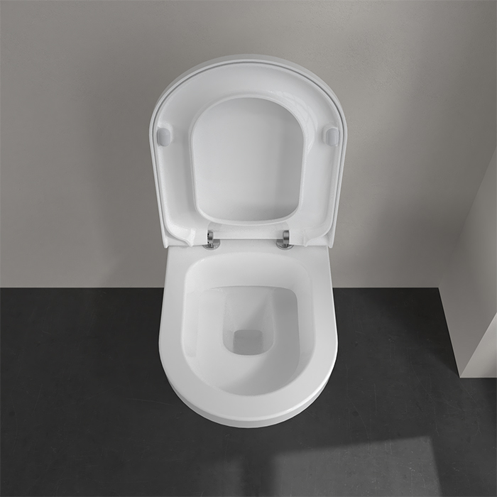Villeroy Boch Hommage, Унитаз навесной, горизонтальный выпуск, размер 37x60см, с антигрязевым покрытием CeramicPlus, цвет: белый