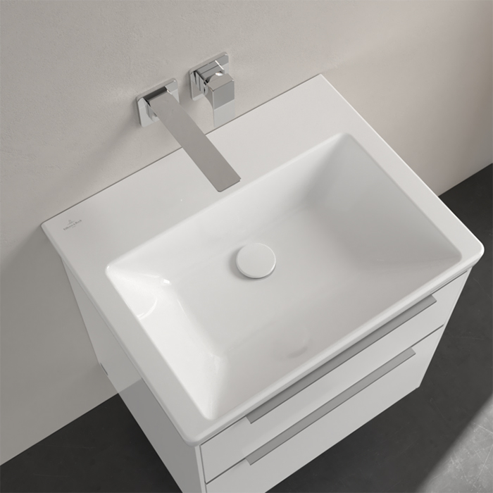 Villeroy&Boch Subway 3.0 Раковина 60х47х16.5см., без отв., подвесная, с антигрязевым покрытием CeramicPlus, без перелива, цвет: альпийский белый
