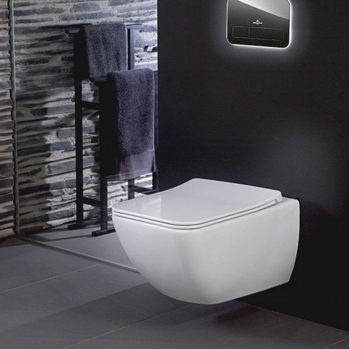 Villeroy&Boch Venticello Унитаз 56x37см., подвесной, с сиденьем в комплекте, цвет: белый глянцевый