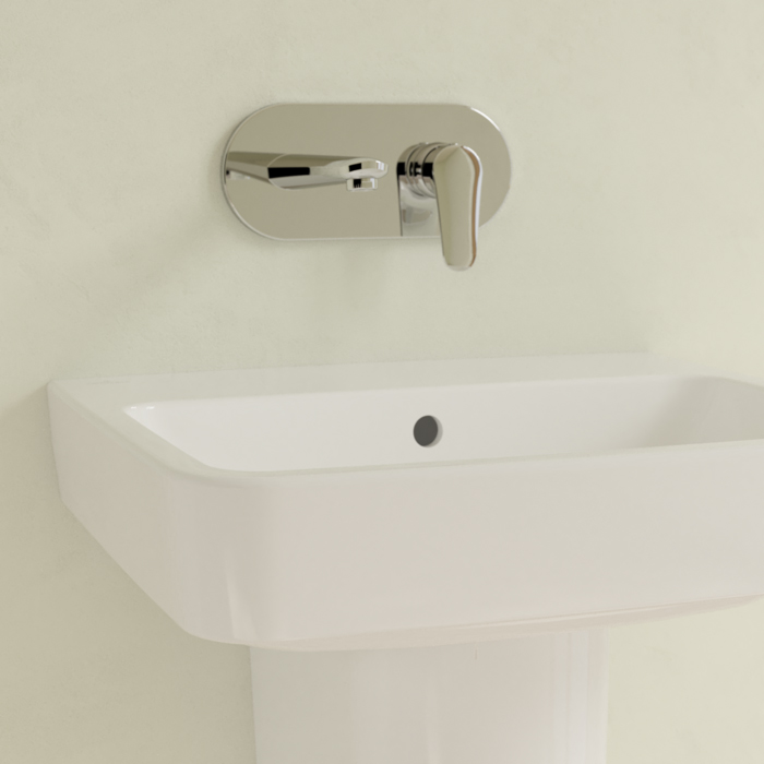 Villeroy&Boch O.novo раковина 55x46x17.5см., без отв., подвесная, с переливом, цвет: альпийский белый