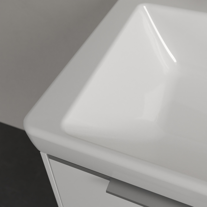 Villeroy&Boch Subway 3.0 Раковина 60х47х16.5см., 1 отв., подвесная, с антигрязевым покрытием CeramicPlus, без перелива, цвет: альпийский белый