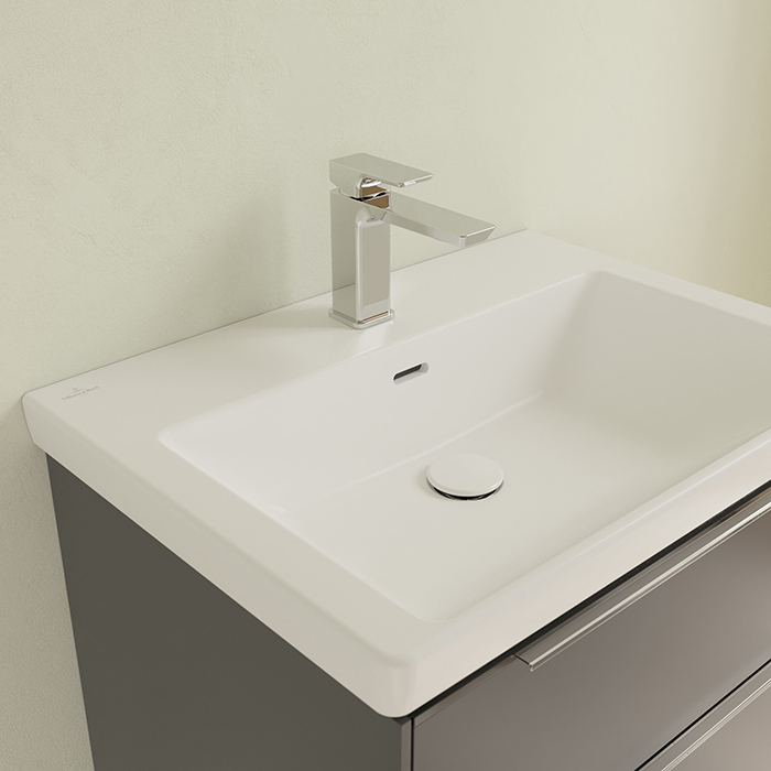 Villeroy&Boch Subway 3.0 Раковина 65х47х16.5см., 1 отв., подвесная, CeramicPlus, с переливом, цвет: белый камень