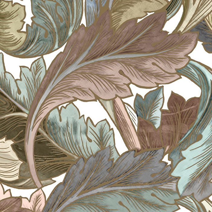 Devon&Devon Decor Slabs Керамогранит 120x240см, универсальная, глазурованнаный, декор: acanthus golden pink