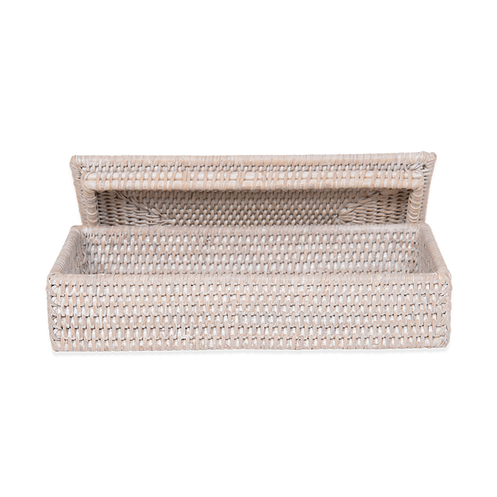 Decor Walther Basket BMD Контейнер 30x16x6см., с крышкой, настольный, цвет: ротанг светлый
