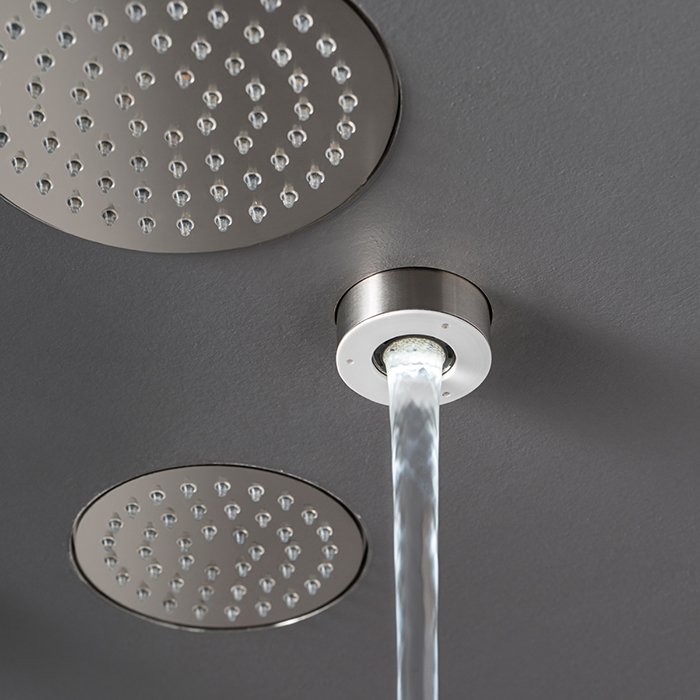 CEA Design FREE IDEAS Верхний душ 4.5см, встраиваемый, хромотерапия, 1 режим, Pure free flow jet, Delrin®, цвет: нержавеющая сталь