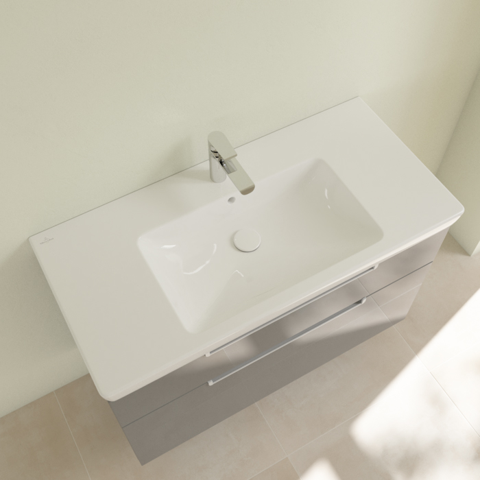 Villeroy&Boch Subway 2.0 Раковина 100х47 см, 1 отв., с антигрязевым покрытием CeramicPlus, цвет: белый