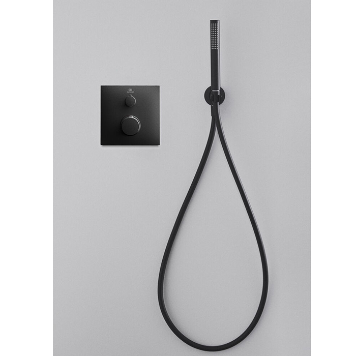 Ideal Standard Ceratherm C100 Смеситель для душа, встраиваемый, термостатический, для монтажа с комплектом EASY-BOX A1000NU, цвет: черный матовый