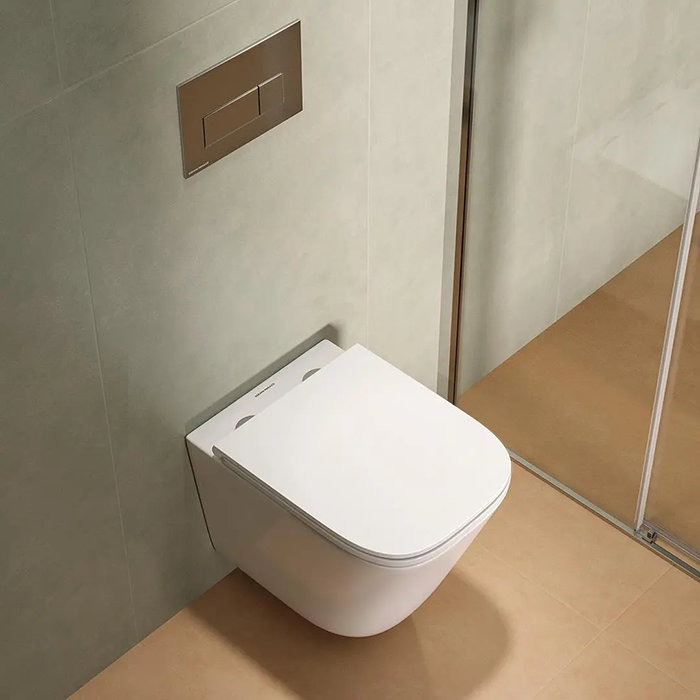 Kerama Marazzi Cubo Унитаз 34x48см., подвесной, смыв торнадо, с крепежом и сиденьем, цвет: белый глянцевый
