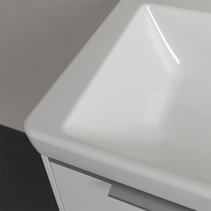 Villeroy&Boch Subway 3.0 Раковина 60х47х16.5см., без отв., подвесная, с антигрязевым покрытием CeramicPlus, без перелива, цвет: альпийский белый