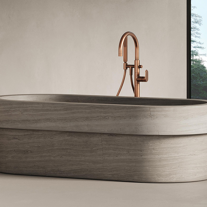 Dea Design Marble Verona Ванна 184x85x54см, отдельностоящая, мрамор, цвет: Stone Silk