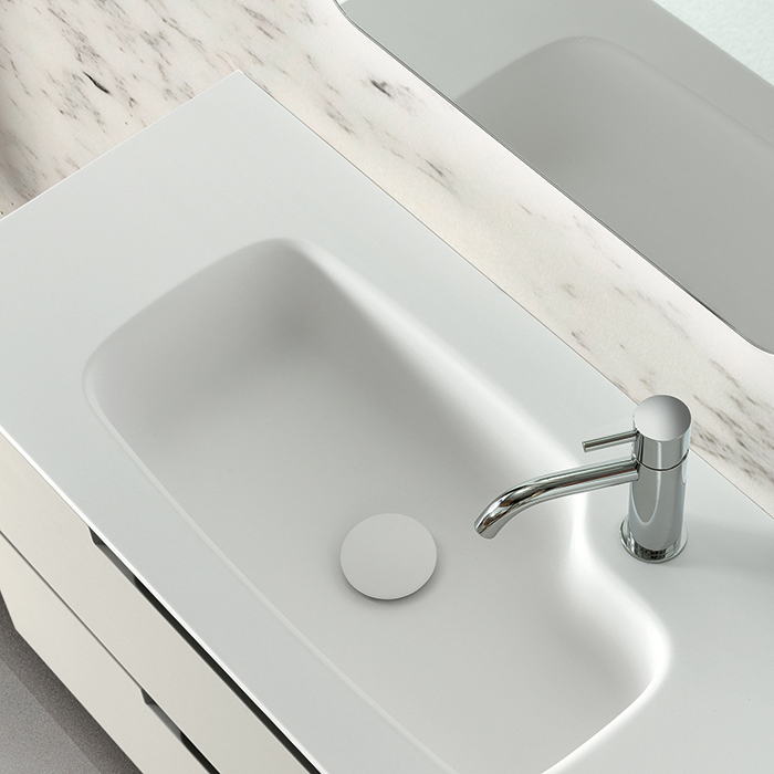 Oasis Profilo Композиция №19 Комплект мебели 140x38х h205см., подвесной, цвет: белый матовый/Хром
