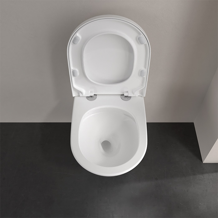 Villeroy&Boch Subway 3 Унитаз подвесной, безободковый, сиденье-в комплекте SoftClosing, с антигрязевым покрытием CeramicPlus, цвет: альпийский белый