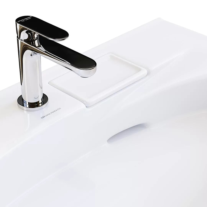 Kerama Marazzi Riva Раковина 80х47.5х15см., накладная, мебельная, с крепежом, 1 отв., с переливом, цвет: белый глянцевый
