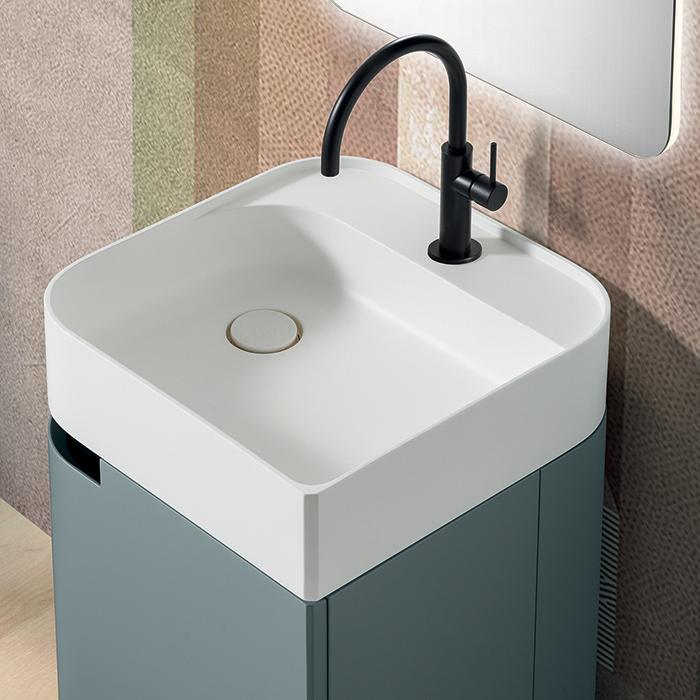 Oasis Profilo Композиция №22 Комплект мебели 45x45х h200см., напольный, цвет: Avio matt/Белый матовый/Хром