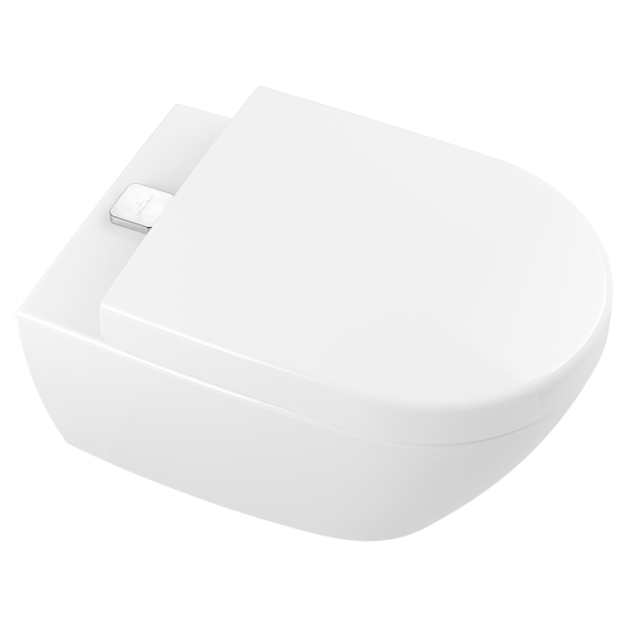 Villeroy&Boch Subway 2.0, Унитаз подвесной, с открытым смывным краем Compact, DirectFlush, ViFresh, горизонтальный выпуск, не подходит для установки со смывными кранами, 37x56см, цвет: белый