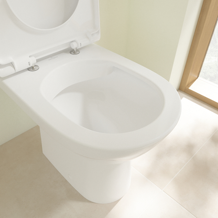 Villeroy&Boch O.novo Унитаз 39x80x63см., напольный, безободковый, с гориз. выпуском, цвет: альпийский белый