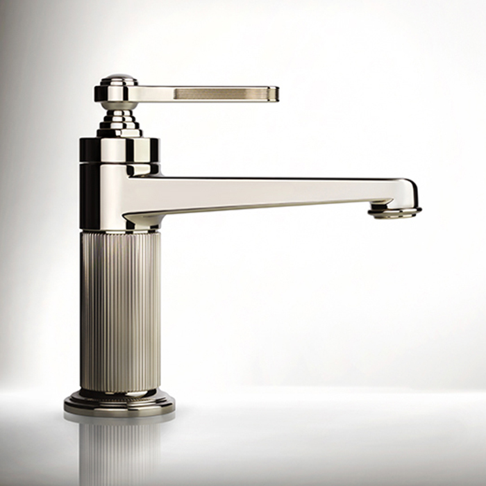 Gessi Venti20 Смеситель для раковины на 1 отверстие, однорычажный, в комплекте с донным клапаном, цвет: Brass PVD