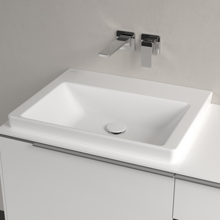 Villeroy&Boch Subway 3.0 Раковина 60х47х16.5см., без отв., подвесная, CeramicPlus, без перелива, цвет: белый камень