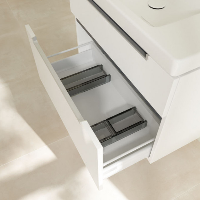Villeroy&Boch Subway 2.0, Тумба подвесная под раковину, 1 x коробка с аксессуарами 2, 2 выдвижных отделения, 78.7x59x44.9см.,