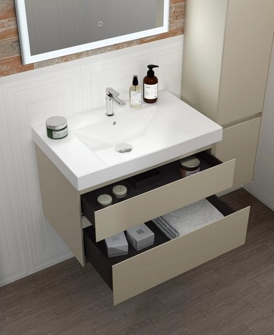 Коллекция Cubo от Kerama Marazzi — раковины и мебель с четкой геометрией, удобным хранением и устойчивыми к влаге материалами.