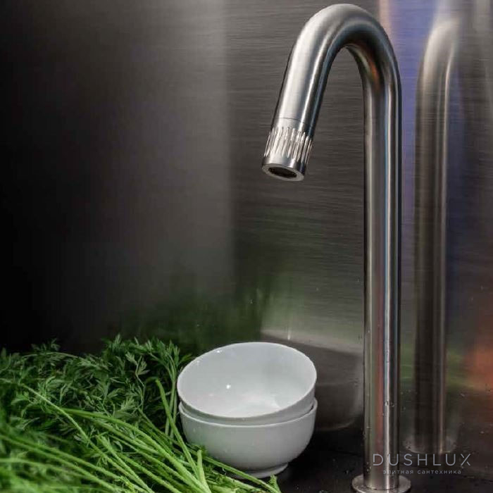 Смеситель для раковины с высоким поворотным изливом из нержавеющей ...