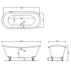 Devon&Devon Admiral Ванна 182x81x72см., чугунная, цвет: cостаренная медь/белый