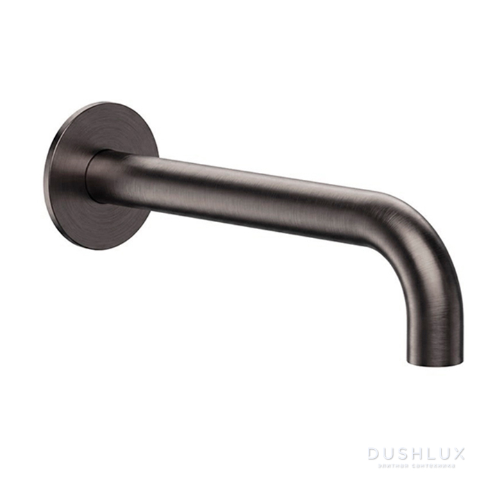 Фото Almar Излив настенный 16cм для ванны с круглым отражателем, цвет: Gun Metal Brushed PVD