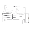Duravit Luv База напольная 178.8x57х74.3 см, с 2 выдв. ящиками, каменной столешницей и раковинами, цвет: серо-коричневый шелковисто-матовый