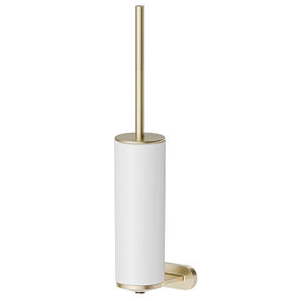 Newform Accessori tondi Ершик для туалета, подвесной, белая керамика, цвет: PVD brushed gold