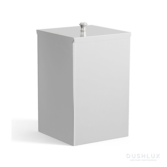 Фото Devon&Devon Cube Ведро мусорное, напольное, с крышкой, цвет: хром