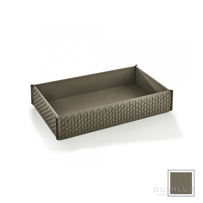 Фото 3SC Hilton Лоток 29x6х17см, настольный, плетеная кожа, цвет: Tortora