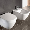 Villeroy&Boch Subway 2.0, Биде подвесное, 1 отверстие под смеситель, с переливом, 37x56.5см, с антигрязевым покрытием CeramicPlus, цвет: белый