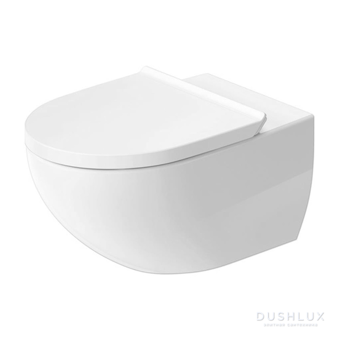 Фото Duravit Architec Комплект: унитаз 57x36 см, подвесной, Rimless, сиденье с микролифтом, Durafix, цвет: белый