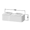 Duravit Happy D.2 Plus Тумба подвесная 130x55х35.4см с 2 раковинами, с 1 выдв ящик, цвет: stone grey satin matt