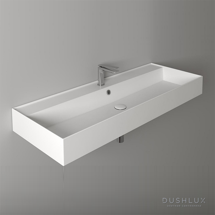 Фото Simas Agile Раковина 121x46 см, 1 отв., цвет: белый