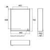 EMCO Prime2 Зеркальный шкаф 60x70см., с подсветкой, навесной, 1 дверь, L, 2 полки, розетка, цвет: белый