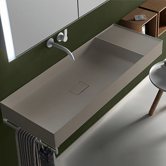 Falper Quattro.Zero Раковина 120x45x12 см, без отв., накладная, цвет: Pavillon grey