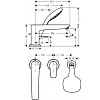 Hansgrohe Talis E Смеситель на борт ванны, на 3 отв, излив 196мм, с ручным душем 1jet, цвет: хром