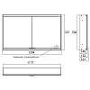 EMCO Prime2 Зеркальный шкаф 120x70см., с подсветкой, встраиваемый, 2 двери, 2 полки, розетка, цвет: белый