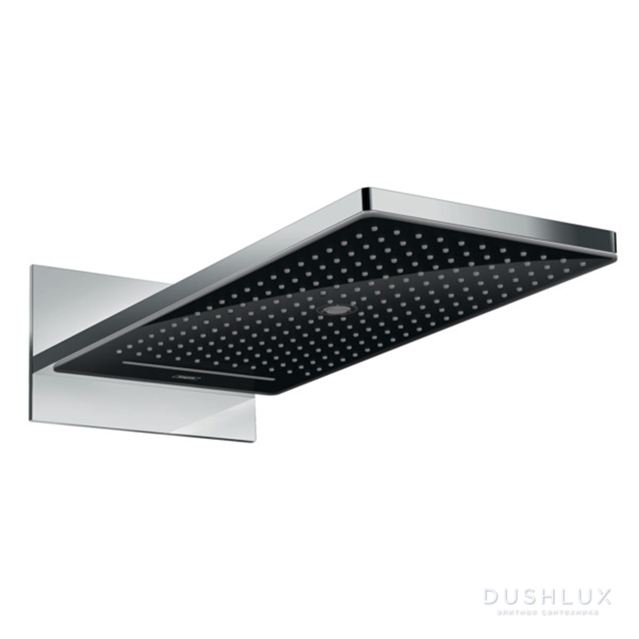 Фото Hansgrohe Rainmaker Select 580 Верхний душ 586x258мм, настенный, 3jet (Rain, Rainflow Waterfall, MonoRain), цвет: черный/хром